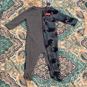 Long Sleeve Pajama Sleepwear Bodysuit Zipper Bear